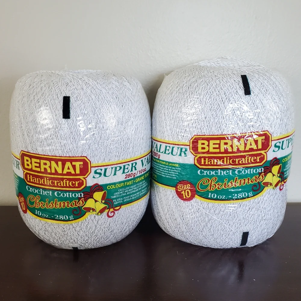Bernat Handicrafter Crochet Cotton Christmas ~ Lot of 2 Size 10 NWT
